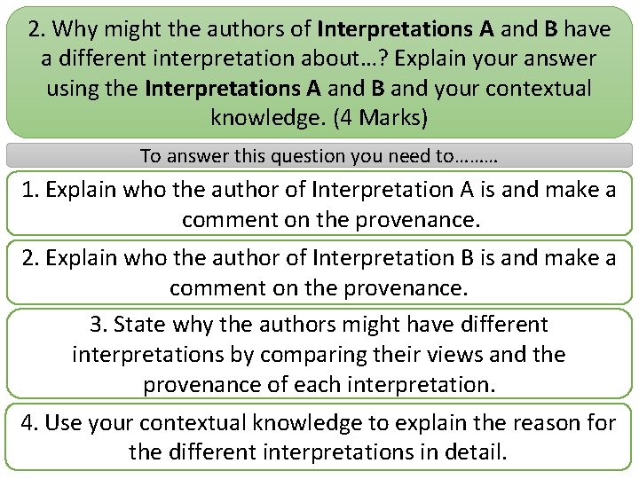 2. Why might the authors of Interpretations A and B have a different interpretation