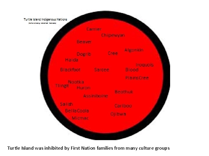 Turtle Island was inhibited by First Nation families from many culture groups 