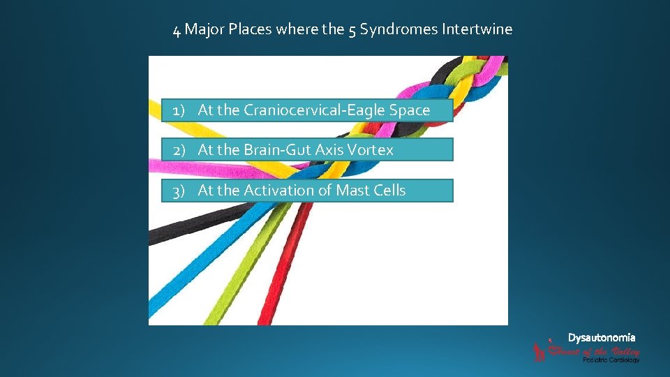 4 Major Places where the 5 Syndromes Intertwine 1) At the Craniocervical-Eagle Space 2)
