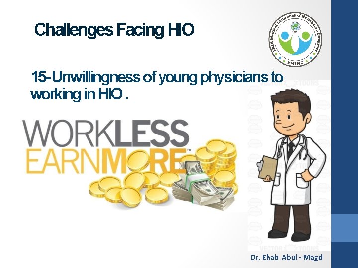 Challenges Facing HIO 15 - Unwillingness of young physicians to working in HIO. Dr.