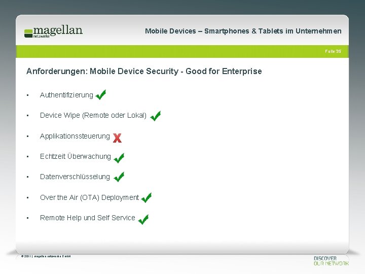 Mobile Devices – Smartphones & Tablets im Unternehmen Folie 35 Anforderungen: Mobile Device Security