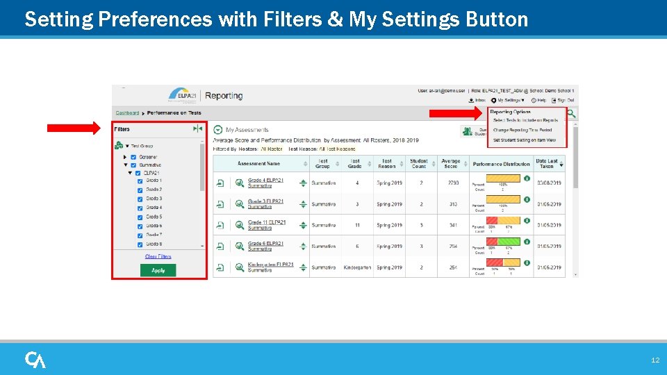 Setting Preferences with Filters & My Settings Button 12 