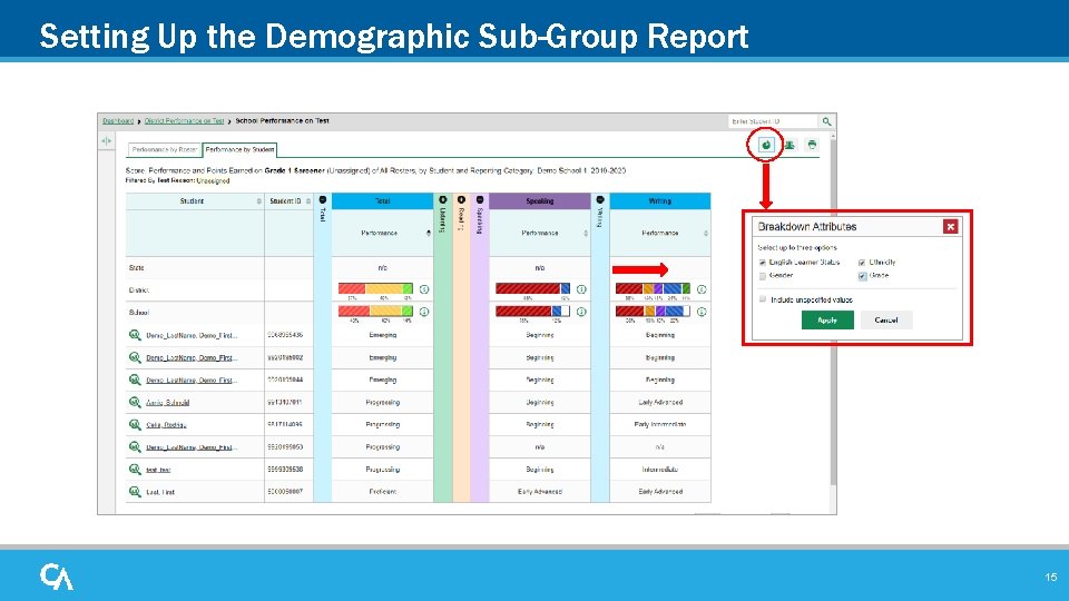 Setting Up the Demographic Sub-Group Report 15 