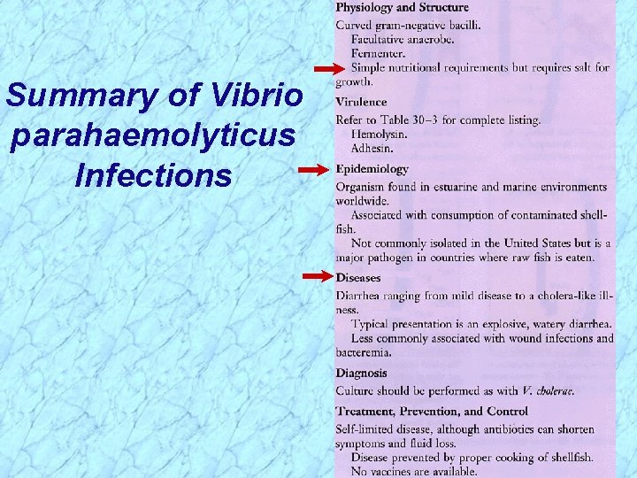 Summary of Vibrio parahaemolyticus Infections 