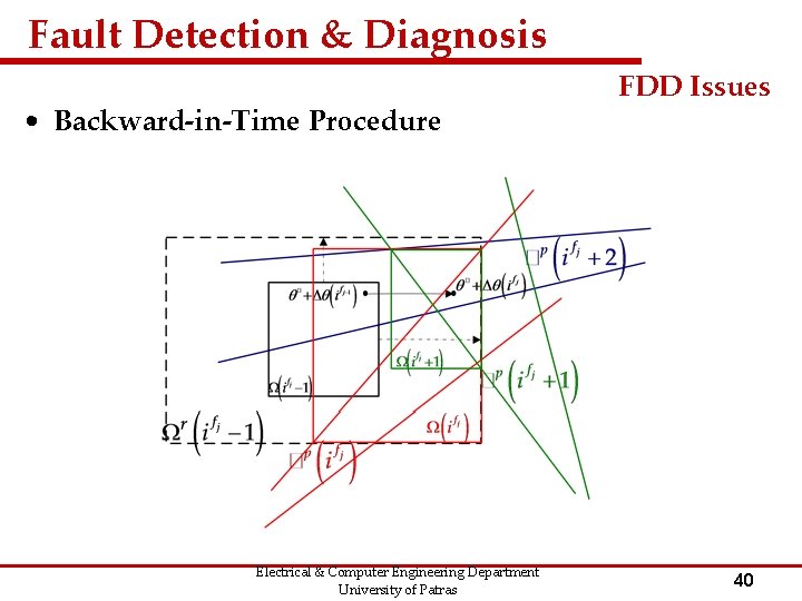 Fault Detection & Diagnosis • Backward-in-Time Procedure Electrical & Computer Engineering Department University of