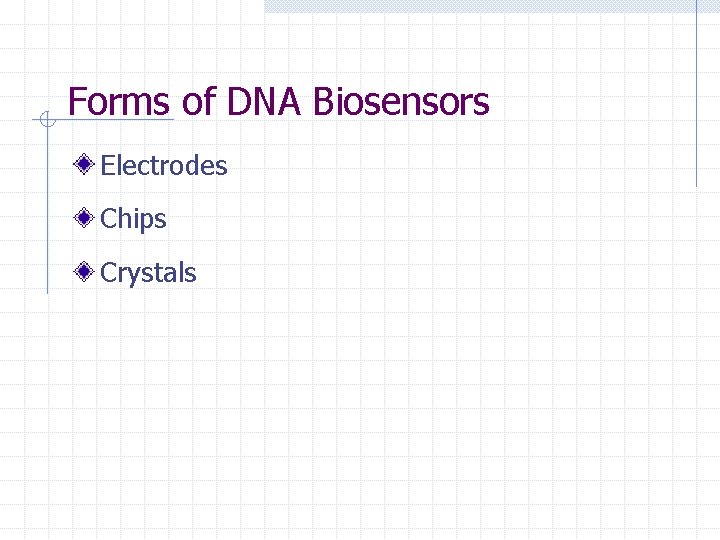Forms of DNA Biosensors Electrodes Chips Crystals 