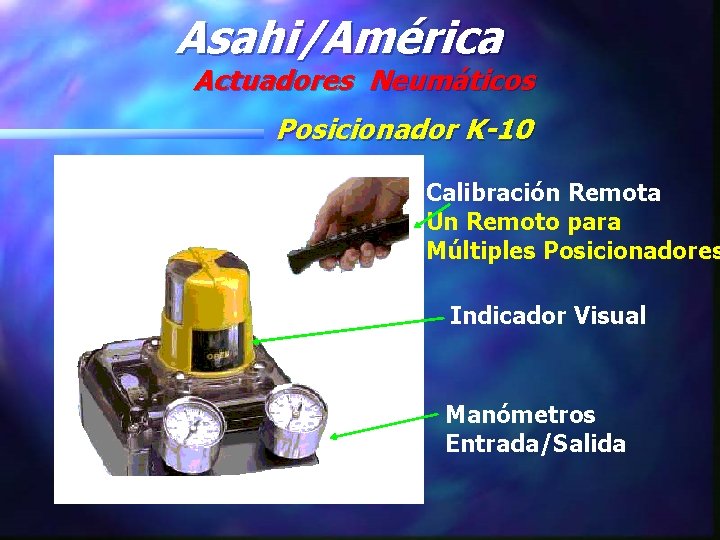 Asahi/América Actuadores Neumáticos Posicionador K-10 Calibración Remota Un Remoto para Múltiples Posicionadores Indicador Visual