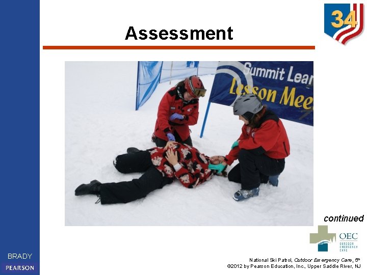 Assessment continued BRADY National Ski Patrol, Outdoor Emergency Care, 5 th © 2012 by