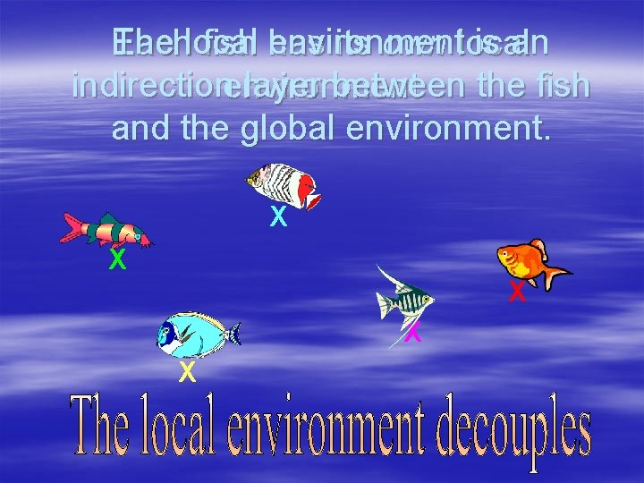 The local is an Each fish environment has its own local indirectionenvironment layer between