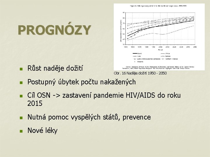 PROGNÓZY n Růst naděje dožití n Postupný úbytek počtu nakažených n Obr. 16 Naděje