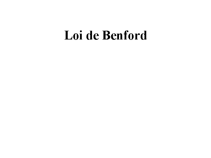 Loi de Benford 