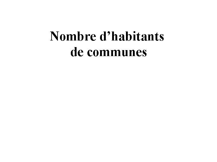 Nombre d’habitants de communes 