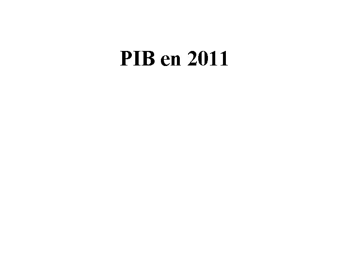 PIB en 2011 