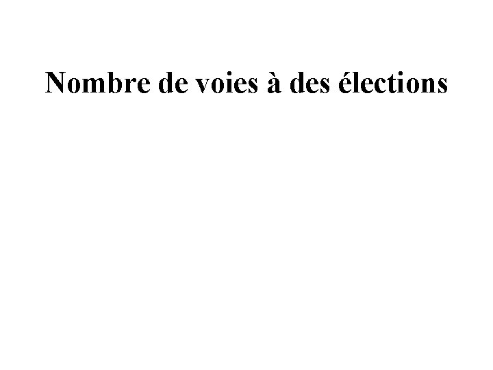 Nombre de voies à des élections 