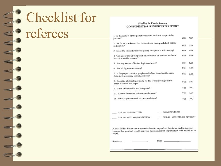 Checklist for referees 