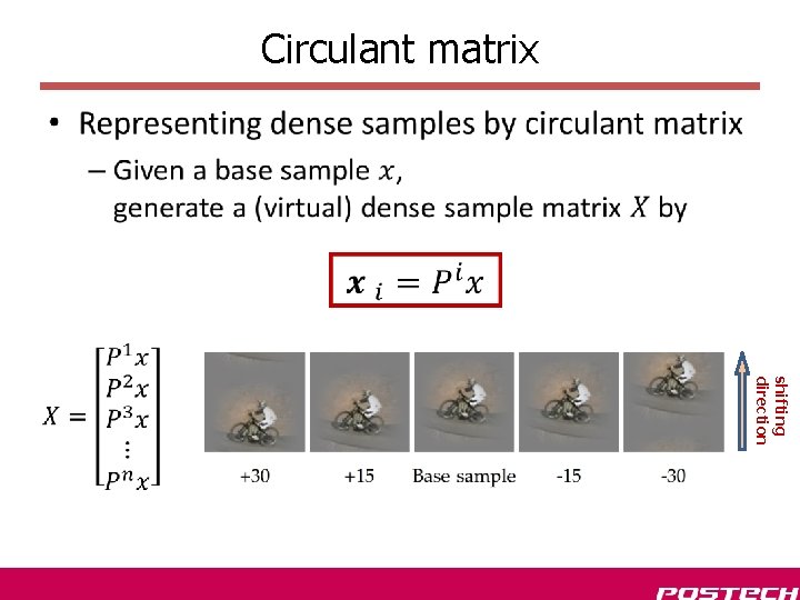 Circulant matrix • shifting direction 