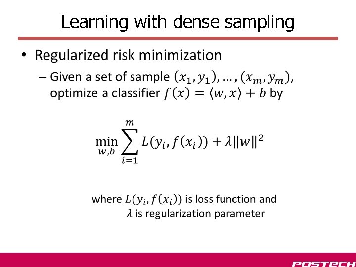 Learning with dense sampling • 