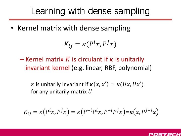 Learning with dense sampling • 