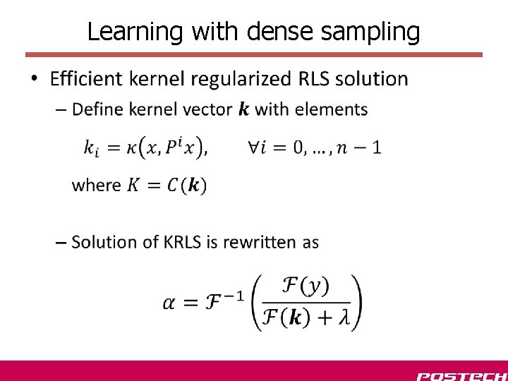 Learning with dense sampling • 