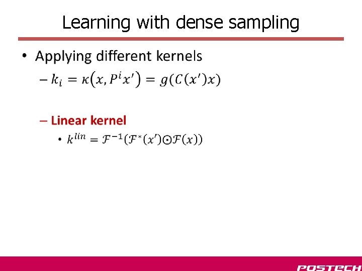 Learning with dense sampling • 