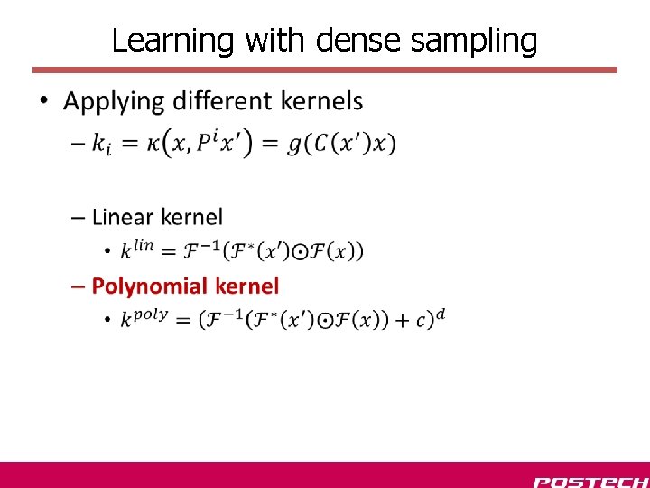 Learning with dense sampling • 