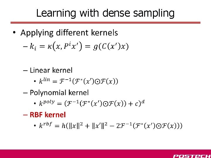 Learning with dense sampling • 