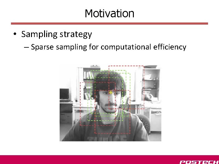 Motivation • Sampling strategy – Sparse sampling for computational efficiency 