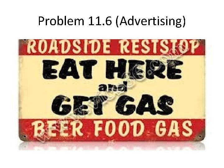 Problem 11. 6 (Advertising) 