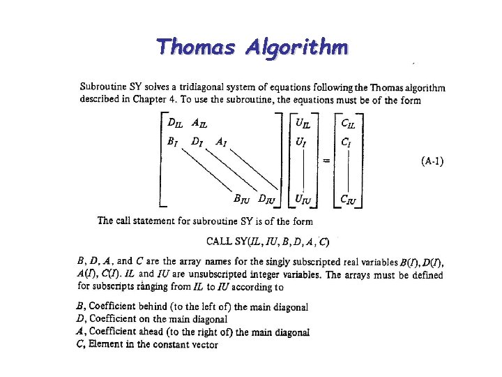 Thomas Algorithm 