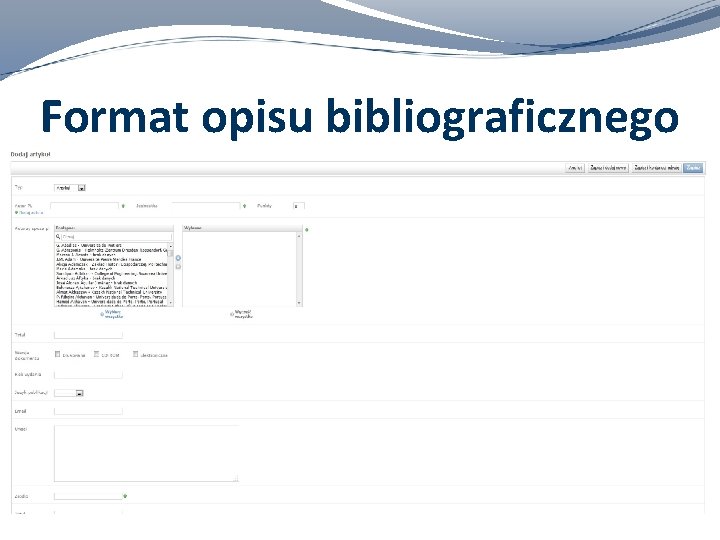 Format opisu bibliograficznego 