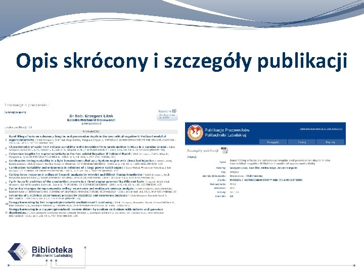 Opis skrócony i szczegóły publikacji 