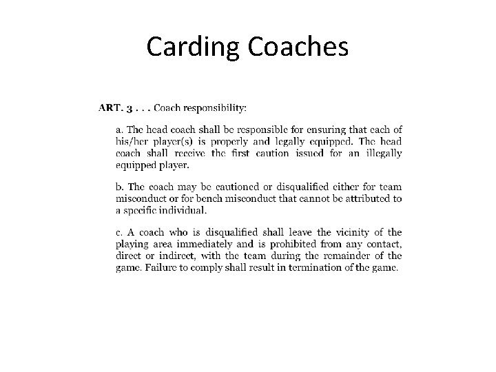 Carding Coaches 