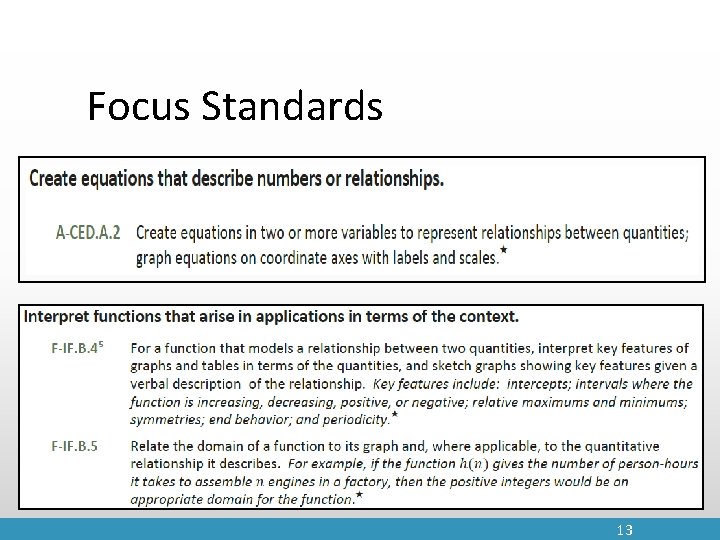 Focus Standards 13 