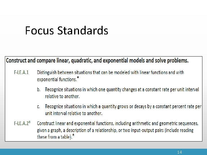 Focus Standards 14 