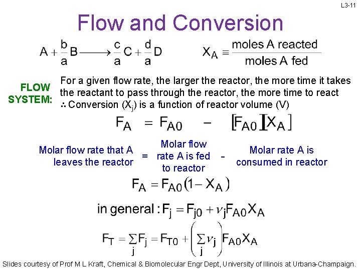 L 3 -11 Flow and Conversion For a given flow rate, the larger the