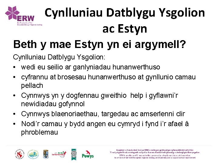 Cynlluniau Datblygu Ysgolion ac Estyn Beth y mae Estyn yn ei argymell? Cynlluniau Datblygu