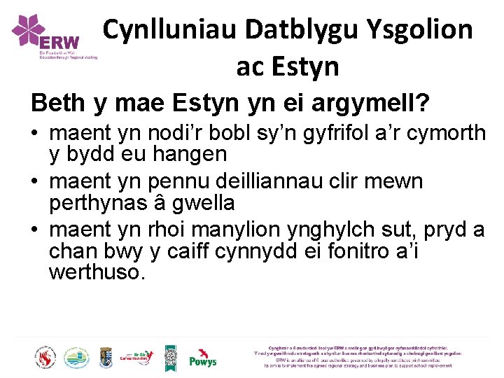 Cynlluniau Datblygu Ysgolion ac Estyn Beth y mae Estyn yn ei argymell? • maent