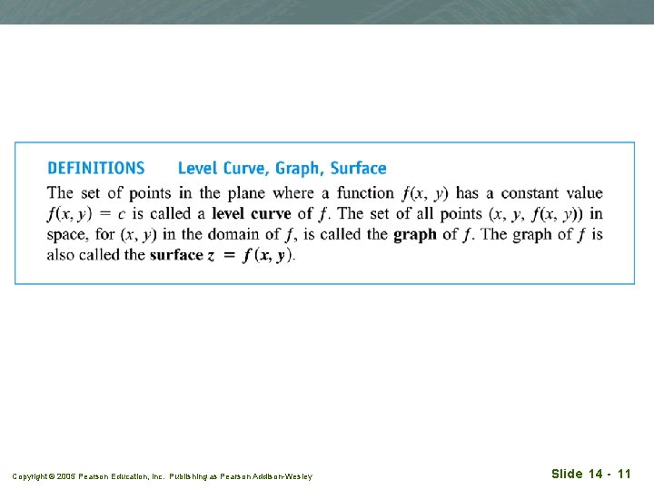 Copyright © 2005 Pearson Education, Inc. Publishing as Pearson Addison-Wesley Slide 14 - 11