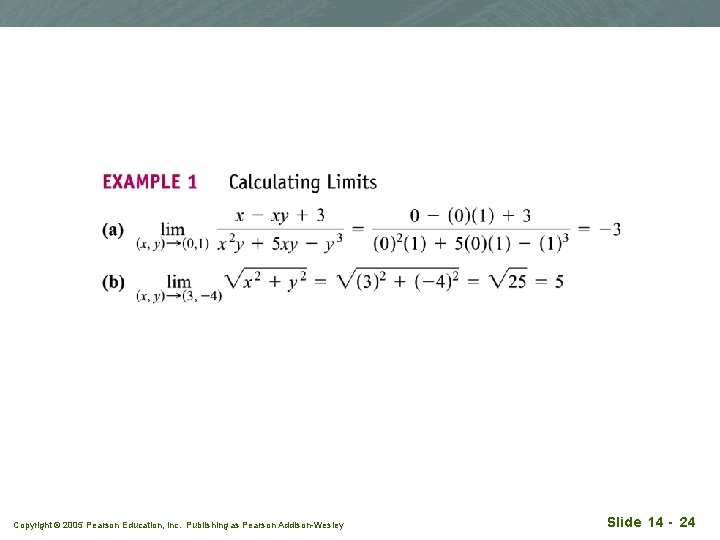 Copyright © 2005 Pearson Education, Inc. Publishing as Pearson Addison-Wesley Slide 14 - 24