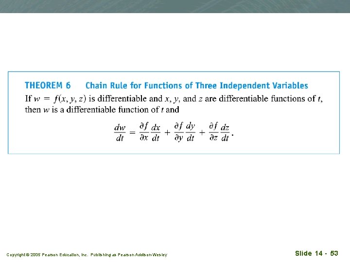 Copyright © 2005 Pearson Education, Inc. Publishing as Pearson Addison-Wesley Slide 14 - 53