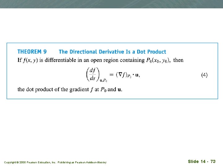 Copyright © 2005 Pearson Education, Inc. Publishing as Pearson Addison-Wesley Slide 14 - 73