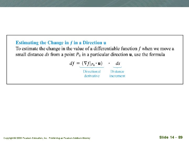 Copyright © 2005 Pearson Education, Inc. Publishing as Pearson Addison-Wesley Slide 14 - 89