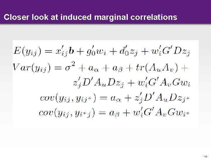 Closer look at induced marginal correlations - 13 - 