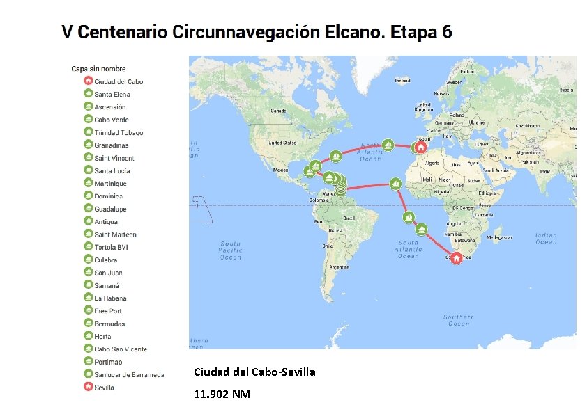 Ciudad del Cabo-Sevilla 11. 902 NM BADUM 