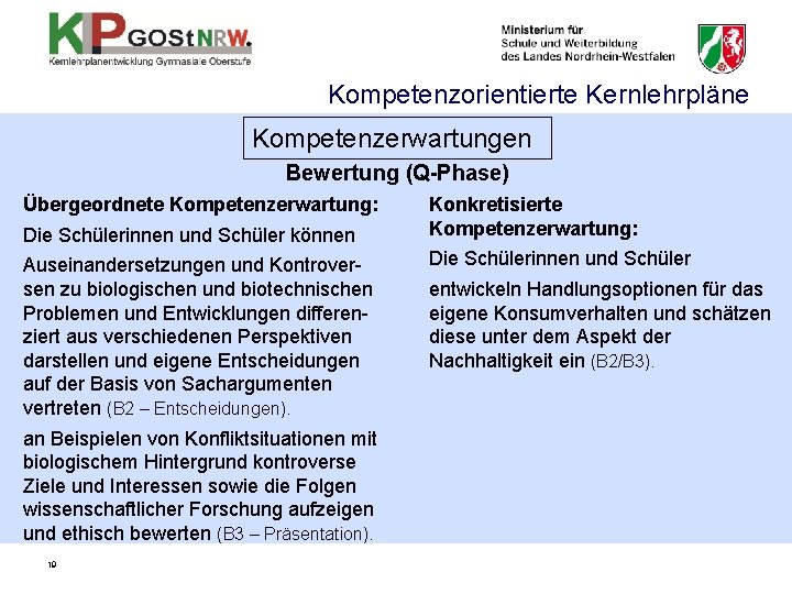 Kompetenzorientierte Kernlehrpläne Kompetenzerwartungen Bewertung (Q-Phase) Übergeordnete Kompetenzerwartung: Die Schülerinnen und Schüler können Auseinandersetzungen und Kompetenzorientierte Kernlehrpläne Kompetenzerwartungen Bewertung (Q-Phase) Übergeordnete Kompetenzerwartung: Die Schülerinnen und Schüler können Auseinandersetzungen und