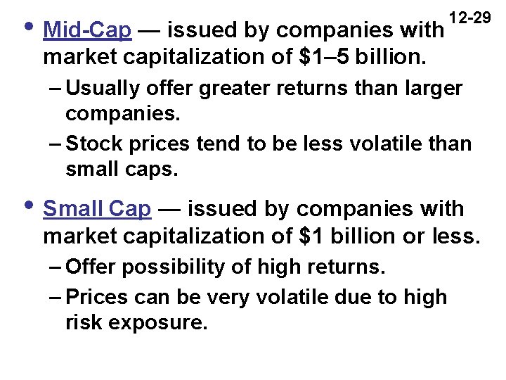 i Mid-Cap — issued by companies with market capitalization of $1– 5 billion. 12