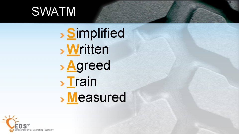 29 SWATM Simplified Written Agreed Train Measured 