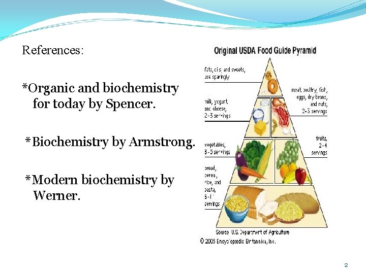 References: *Organic and biochemistry for today by Spencer. *Biochemistry by Armstrong. *Modern biochemistry by
