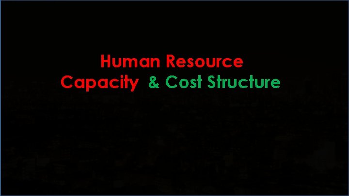 Human Resource Capacity & Cost Structure 