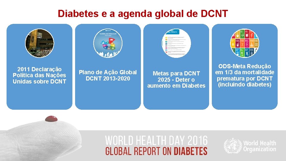 Diabetes e a agenda global de DCNT 2011 Declaração Política das Nações Unidas sobre